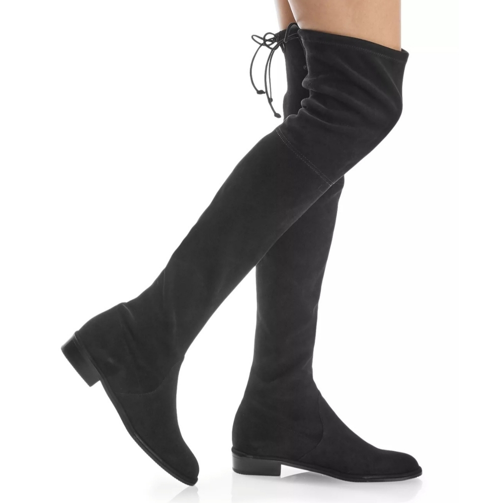 Stuart Weitzman Black Suede Lowland Over the Knee Boots 8.5